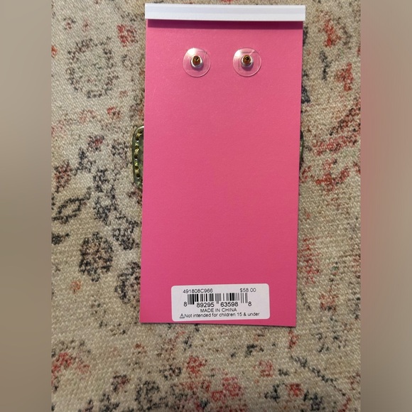 Betsey Johnson Acetate Green Cactus & Featuring Tropical Flower Drop Earrings - Picture 4 of 4